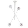 Nowoczesna Lampa Wisząca Regulowane Ramiona Kremowa Biel Szklane Kule Alabaster Marmurkowy ABSOS 1841 ARGON