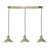 Mosiądzowana Lampa Wisząca Vintage Ciemnoszare Klosze HADANO HAD3640-06 DAR LIGHTING