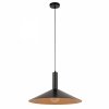 Lampa wisząca zwis pojedynczy płaski talerz Capri S Sigma 41008 czarny/miedziany jadalniana nad stół