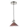 Chrom Lampa Wisząca Vintage Czerwony Klosz HADANO HAD0161-08 DAR LIGHTING
