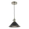 Chrom Lampa Wisząca Vintage Cynowany Klosz HADANO HAD0161-02 DAR LIGHTING