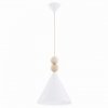 Lampa wisząca stożek z drewnianym dekorem duża skandynawska elegacka KEGEL 8632 Argon
