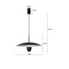 Nowoczesna czarna lampa wisząca ozdobna LED CCT metalowa industrialna minimalistyczna UFO S LP-0408/1P S BK BK LIGHT PRESTIGE