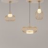 Nowoczesna designerska lampa wisząca podłużna metalowa mosiądz Levitation MAYTONI MOD376PL-01G1