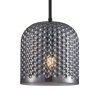Czarna Lampa Wisząca Dekoracyjny Dymiony Szklany Klosz RENTI PND-25205-1L-BK-SG ITALUX