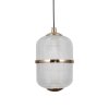 Lampa wisząca pojedyncza siatkowany klosz szklany Alani Italux PND-34375-1-BK lampa jadalniana nad wyspę nad stół czarny mat, złoty