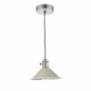 Chrom Lampa Wisząca Vintage Szary Klosz HADANO HAD0161-06 DAR LIGHTING