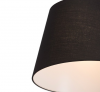 LAMPA SUFITOWA Z WYSIĘGNIKIEM KOLOR SATYNA NIKIEL CZARNY KLOSZ ABAŻUR 30CM AZZARDO ADAM S PENDANT AZ1841+AZ2586 