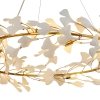 Dekoracyjna nowoczesna biała lampa wisząca ceramiczne listki 10 źródeł światła okrągła designerska boho BOTANIKA XY080P-100 Step Into Design