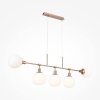 Nowoczesna lampa wisząca sufitowa 5-płomienna metalowa złota regulacja wysokości biały klosz Erich MAYTONI MOD221PL-05G