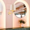 Złoty elegancki kinkiet beżowy abażur satynowy pokój dzienny sypialnia przedpokój PRINCETON 8545 Argon