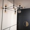 Molekularna lampa wisząca czarna bursztynowe klosze kule ASTRIFERO-10 ST-9047-10 amber