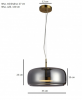 Designerska szklana lampa wisząca led 10W Caste Italux PND-17760B-BRSS-SG złoty dymiony nad stół do jadalni