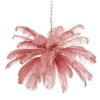Dekoracyjna nowoczesna różowa lampa wisząca pióra 6 źródeł światła designerska boho kula EMU ST-DN127 pink Step Into Design