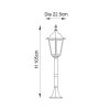 Klasyczna Lampa Zewnętrzna Ogrodowa Czarna BURFORD 76550 ENDON