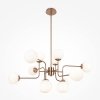 Nowoczesny żyrandol lampa wisząca sufitowa 12-płomienny metalowy złoty regulacja wysokości biały klosz Erich MAYTONI MOD221PL-12G 