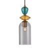 Designerska Lampa Wisząca Szklane Wielokolorowe Klosze BUSCO PND-30263-3A-BRO-SG ITALUX