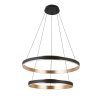 Lampa wisząca okręgi LED Azzardo RIO 50+70 3-STEP DIMM BK/GO nowoczesny żyrandol ring do salonu