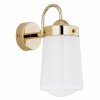 Eklektyczny kinkiet elegancka lampa ścienna lampka nocna złota mleczny klosz szkło PASADENA 4717 Argon