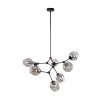 Czarna nowoczesna lampa wisząca szklane klosze Ferral Italux PND-75075-8-BK-SG do salonu jadalniana