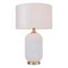 Abażurowa lampa stołowa ceramiczna biała ze złotymi elementami TAMIZA LP-1515/1T big white Light Prestige