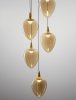 Nowoczesna lampa wisząca LED owalny złoty szklany klosz uniwersalna klasyczna minimalistyczna możliwość ściemniania VAZENDO LE45120 Luces Exclusivas