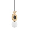 Nowoczesna Lampa Wisząca Drewniana W Stylu Boho Szklany Mleczny Klosz DROPS WOOD B 11174 Nowodvorski Lighting