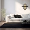 Czarna geometryczna lampa wisząca z rattanu ASTRA LP-3110/1P BK Light Prestige