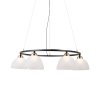 Złota lampa wisząca okrągła ring Montiel led 30W Italux PND-34374-6-BK nad stół jadalniana