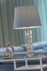 Lampa stołowa lampka nocna designerska nowoczesna przezroczyste szkło chrom niebieski abażur welur 3,6kg NANCY 3844 Argon