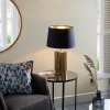 Designerska Złota Lampka Stołowa Czarny Abażur CALAN 93137 ENDON
