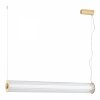 Efektowna lampa wisząca z ryflowanego transparentnego szkła tuba 80 cm złote elementy z mosiądzu LED HAMPTON 8627 Argon