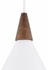 Lampa wisząca stożek ze stali lakierowanej z ciemnym drewnianym dekorem skandynawska elegancka minimalistyczna KEGEL 8631 Argon