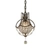 Lampa wisząca Bellini 1 źródło światła Oksydowany brąz kryształy vintage glamour FE-BELLINI-P FEISS