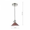 Chrom Lampa Wisząca Vintage Czerwony Klosz HADANO HAD0161-08 DAR LIGHTING