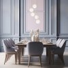 Lampa wisząca złota białe kule opal mat ryflowane szkło 5 płomienna mosiądz szczotkowany PALOMA 2183 Argon