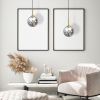 Lampa Wisząca Czarna Srebrna Kula Fi 170 REFLEX MLP8413 MILAGRO