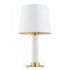 Nowoczesna elegancka szklana lampa stołowa z białym abażurem do salonu HAMPTON 8540  ARGON