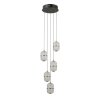 Złota lampa wisząca siatkowany klosz szklany Alani Italux PND-34375-5-BK lampa jadalniana nad wyspę nad stół