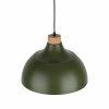 Minimalistyczna lampa wisząca w stylu rustykalnym zielona z elementem drewnianym CAP GREEN 5665 TK-Lighting 