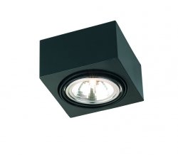  Funkcjonalna nowoczesna metalowa lampa natynkowa plafon czarna pojedyncza kwadrat kubik RODOS 346 Argon