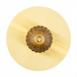 Elegancki nowoczesny kinkiet plafon talerz szklana kula ryflowana złoto mosiądz 30cm dekoracja ścienna PALOMA 8509 Argon