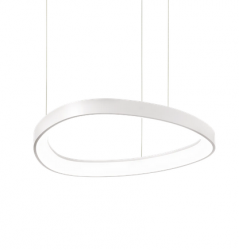 Designerska biała lampa wisząca LED okrągła ring nowoczesna dekoracyjna Gemini sp d042 on-off 2700k 341521 Ideal Lux 
