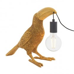 Lampka stołowa nocna złota designerska nowoczesna dekoracyjna na komodę Toucan 95077 ENDON