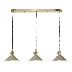 Mosiądzowana Lampa Wisząca Vintage Ciemnoszare Klosze HADANO HAD3640-06 DAR LIGHTING