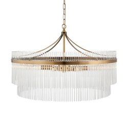 Szklana lampa wisząca glamour mosiężna okrągła designerska nowoczesna ponadczasowa Marietta 112574 ENDON