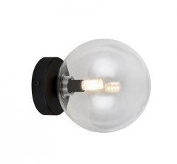 Czarny molekularny kinkiet ścienny szklana transparentna kula 12cm BUBBLES WALL CLEAR AZ5881 + AZ5955 Azzardo