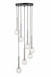 Lampa wisząca szklane kule srebrna Daisy 7 Sigma 40754