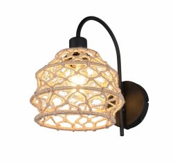 Lampa ścienna kinkiet owalny pleciony na wysięgniku brązowy boho rystykalny industrialny minimalistyczny HIVE R21681736 Rl