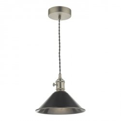Chrom Lampa Wisząca Vintage Cynowany Klosz HADANO HAD0161-02 DAR LIGHTING